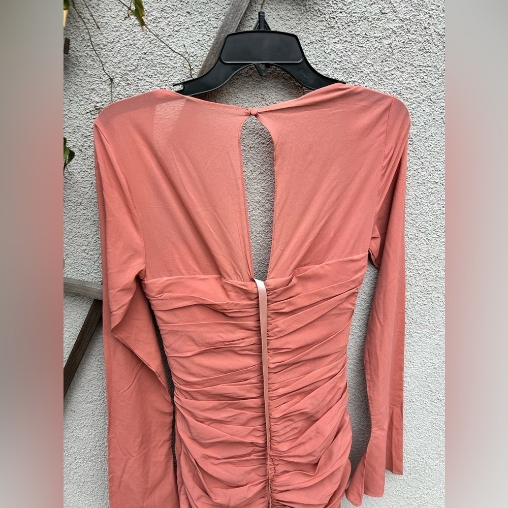 HOUSE OF CB 'Reine' Rose Real Silk Ruffle Midi Dress NWT - Picture 13 of 14